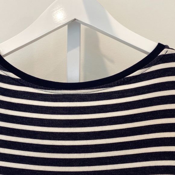 MAJESTIC PARIS FOR NEIMAN MARCUS MARINE MILK STRIPED DRESS SIZE 1 / XS - Picture 16 of 16